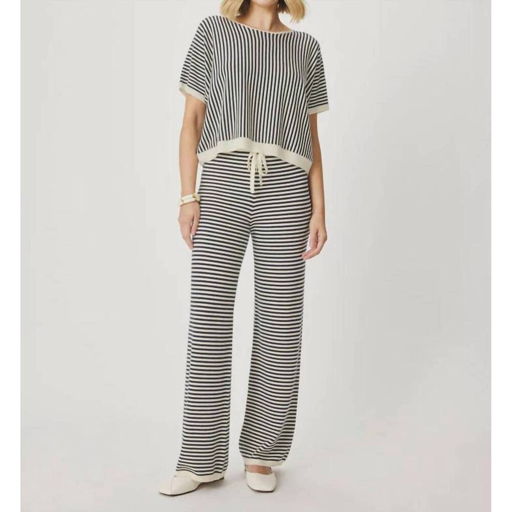 NEW SPLENDID christa stripe sweater pant in mood indigo